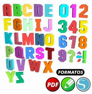 Alfabeto 3D e Números 3D